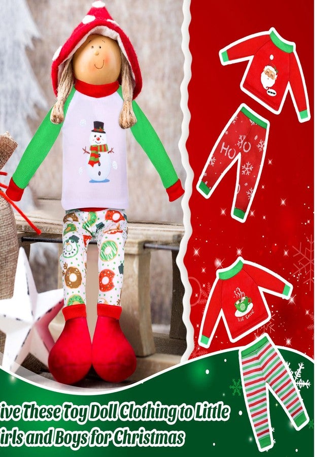 Liitrsh 20 Pcs Christmas Ugly Sweaters Doll Clothes Accessories Christmas Santa Elk Snowman Clothing Pajamas for Doll Holiday Decoration - Image 4